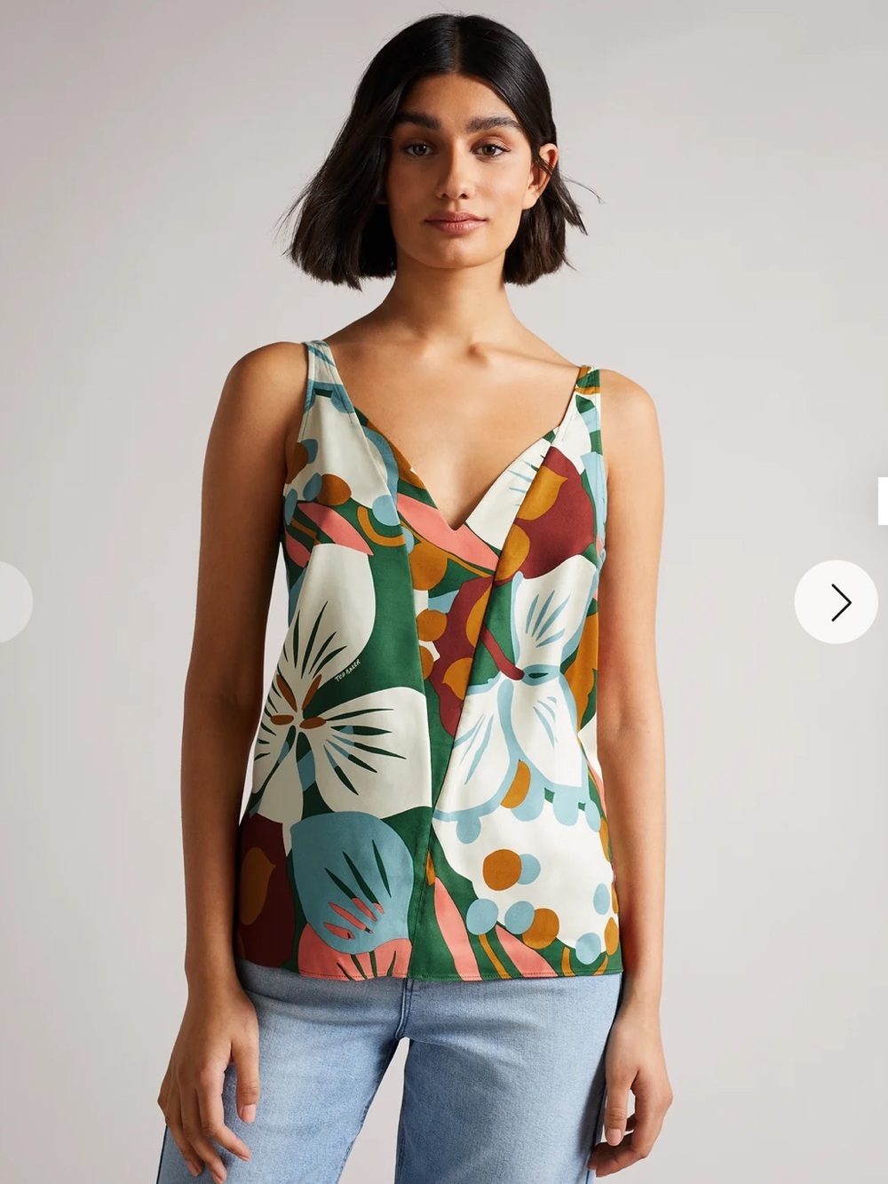 Ted Baker Nethy Double Layer Effect Cami Abstract Floral V-Neck